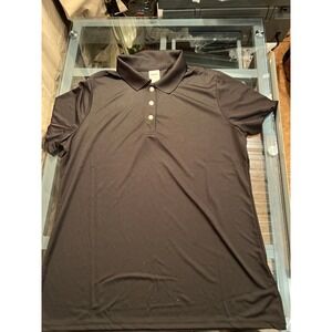 Hanes Cool Dri Black Short Sleeve Polo Shirt Mens L G